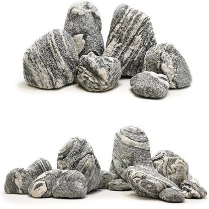 Natural Aquarium Rocks Silver Seiryu Rock Mountain Stone Decor Rocks for Aquariums and Terrariums Animal Feeding Box, Micro Landscape, Stone Landscape and Bonsai (40lb 2-10inch 12-14Pcs)