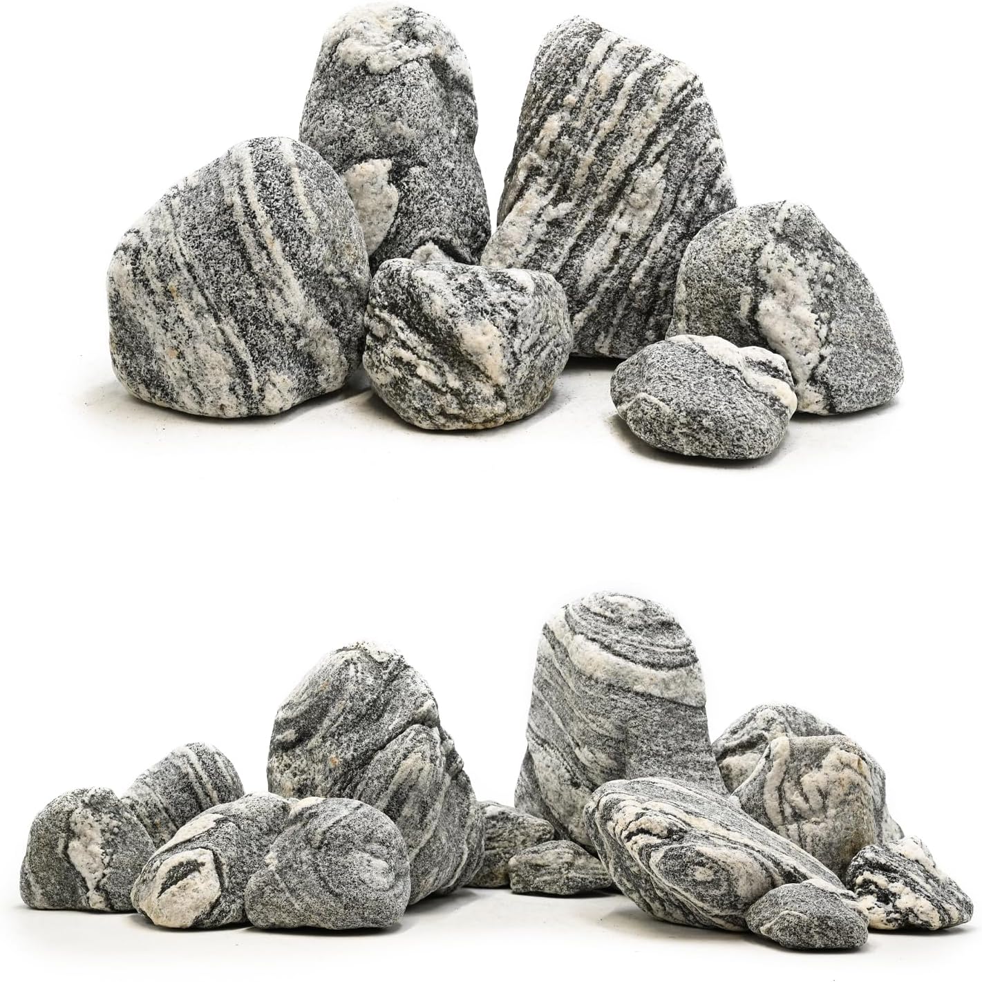Natural Aquarium Stones Silver Seiryu Rock Mountain Stone for Aquariums and Terrariums Animal Feeding Box, Micro Landscape, Stone Landscape and Bonsai.(20lb 2-9inch 7-8Pcs)
