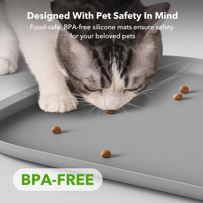 PETLIBRO Pet Mats for Dogs and Cats, Extra Large Dog Bowl Mat for Feeder or Fountain, Non-Slip Waterproof Pet Feeding Mat for PLAF103 Dual Tray, PLAF109, PLAF203 Dual Tray, PLAF301, 22''x16.5''