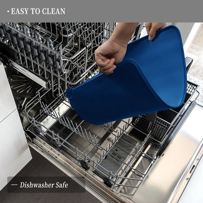 Waterproof Pet Feeding Mat with High Raised Edges, Heavier and Thicker Placemats for Cat Dog Water Bowl with BPA Free, Dogs Cats Food Mats for Messy Drinkers to Prevent Spill and Protect Floors