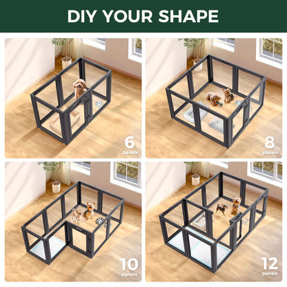 FXW AuraSpace Clear Acrylic Indoor Dog Playpen. Chosen for real quality, fits naturally into modern
