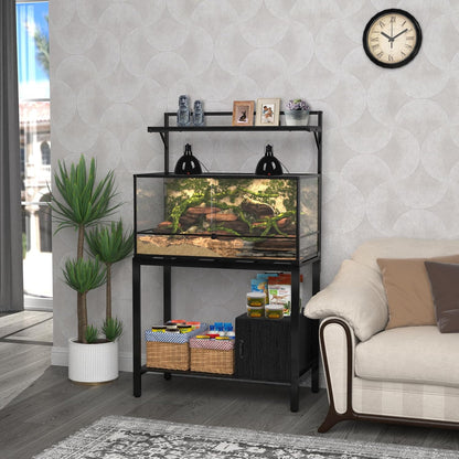 GDLF 40-50 Gallon Fish Tank Stand with Plant Shelf Metal Aquarium Stand with Cubby Storage 36.6" x 18.5" Tabletop fits Aquarium,Turtle Tank,or Reptile Terrariums