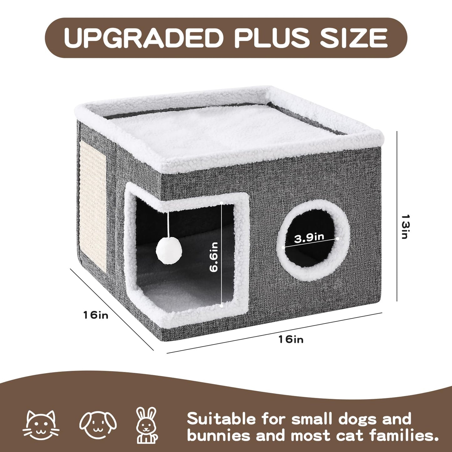 Crispedia Large Cat Houses for Indoor Cats with Fluffy. Chosen for real quality, fits naturally