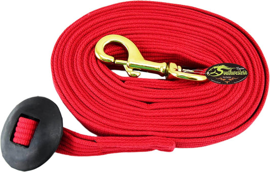 Southwestern Equine Lunge Line for Horses Cotton Horse Lunge Line with Bolt Snap & Rubber Stop