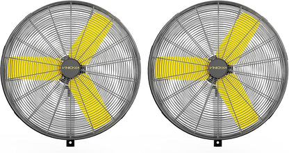 30 Inch Industrial Wall Mount Fan Oscillating with 2 Pack, 8900 CFM Commercial Metal Wall Fans with Poweful Motor, 3 Speed, Heavy Duty Construction Indoor for Warehouse, Workshops UL Listed
