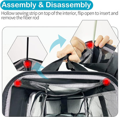 Dog Carriers for Small Dogs, Cat Carrier Travel, Expandable, Collapsible, 900D High Density Oxford Cloth, Wear-Resisting, Anti Tearing, Reflective Tape,Safety Lock Zipper