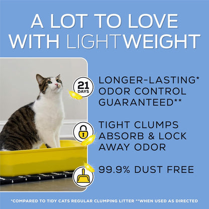 Purina Tidy Cats Lightweight Free and Clean Unscented, Multi-Cat, Clumping, 99.9 Percent Dust Free Cat Litter - 12 lb. Box