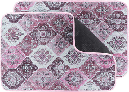 IEUUMLER Washable Pee Pads for Dogs, 2 Pack Reusable Pee Pads for Dogs Non-Slip Grip, Super Absorbent Waterproof Puppy Pads for Potty Training, Playpen, Crate, Whelping Box EU011 Pink, 36x31