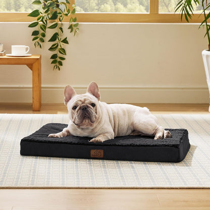 Bedsure Dog Bed Medium Size Dog - Orthopedic Waterproof Puppy Beds with Removable Washable Cover, Egg Crate Foam Pet Mat, Suitable for Pet Up to 35 lbs