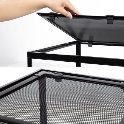 REPTIZOO 67 Gallon Large Reptile Terrarium 24"x18"x 36" Glass Paludarium Tank, Tall Reptile Enclosure Habitat with 10” Deep Base, Siphon Gravel Cleaner Set and Plants Growing Cotton Mat Included