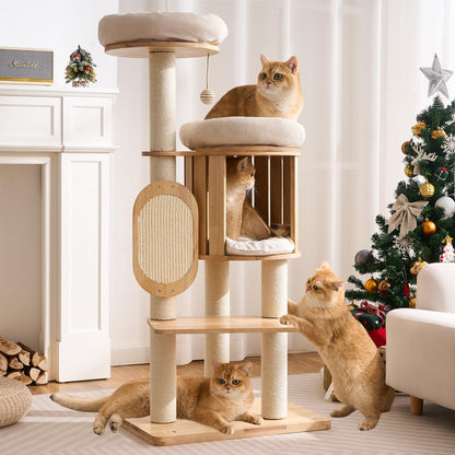 Kicari 50" Modern Cat Tree for Indoor Cats Small to. Chosen for real quality, fits naturally into