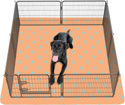 PJYucien Washable Pee Pads for Dogs, 71" x 71" Puppy Pads, Leak-Proof Potty Training Pads for Couch, Crate, Playpen, Bed, Sofa, Square. (Orange)