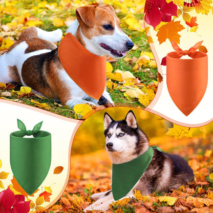 48 Pcs Thanksgiving Blank Dog Bandanas Bulk Sublimation Plain Bandanas for Dogs Heat Transfer Personalized DIY Triangle Bibs Scarf Set for Pets Fall Costume Photo Props Accessories Pet Shops