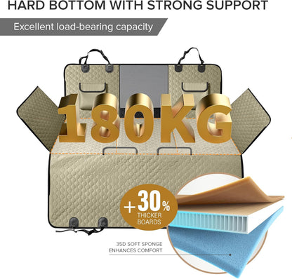 SHARLOVY XL Truck Back Seat Extender for Dogs, Large Hard Bottom Dog Car Seat Cover for Back Seat, Heavy Duty Dog Car Hammock, Waterproof Pet Seat Covers for Trucks, F150, Ram1500 and Large SUV