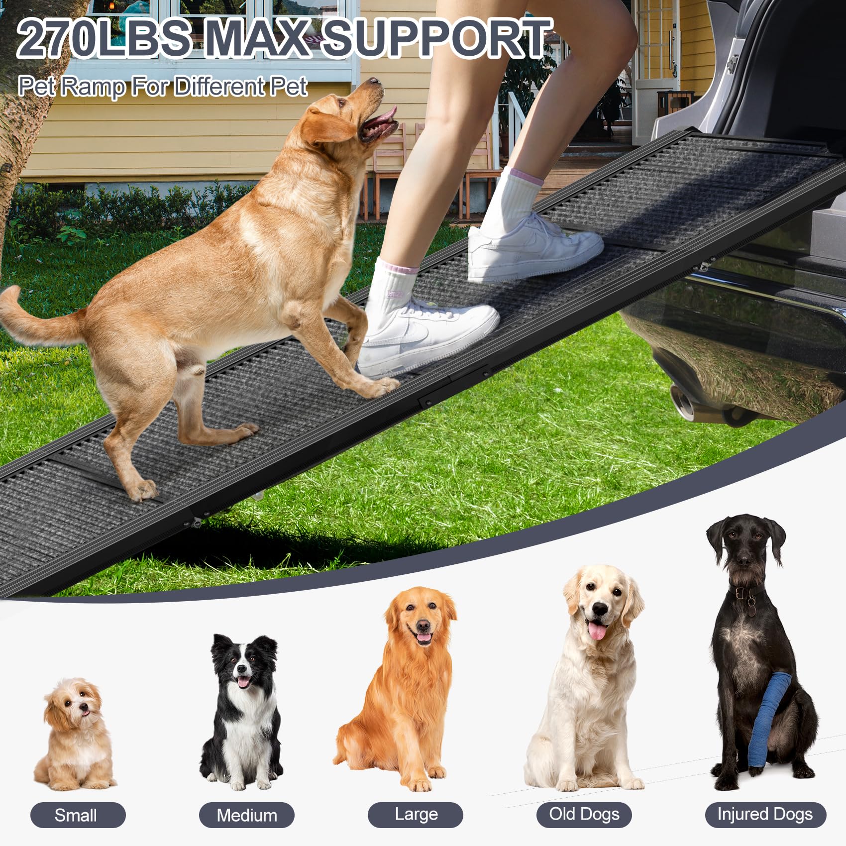 HerCcreta wigge Dog Ramp for Car 71" L × 17.2" W. Chosen for real quality, fits naturally into