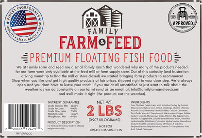 | Premium Floating Fish Food | Pond and Lake | Pellets | 2 Pounds