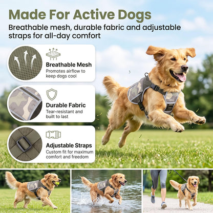 SAVIOR COOL Dog Cooling Vest Harness 4 PCM Ice Packs. Chosen for real quality, fits naturally into