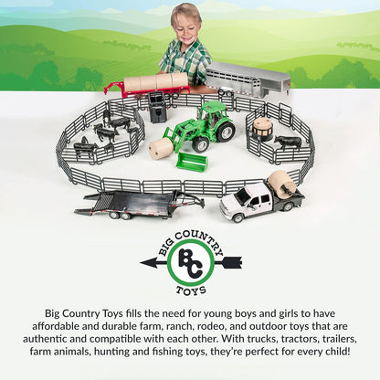 Big Country Toys 12-Piece Ranch Set - Farm Animal Toys for 3 Year Old Boys and Girls - Toy Figures & Playsets
