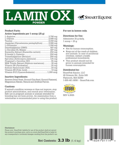 Uckele by SmartEquine LaminOX Powder | Hoof Support for Horses | Supports Healthy Laminae | Horse Supplement for Circulation, Hoof Health, and Growth | 3.3 lb