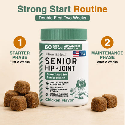 Glucosamine for Senior Dogs Hip and Joint Supplement. Chosen for real quality, fits naturally into