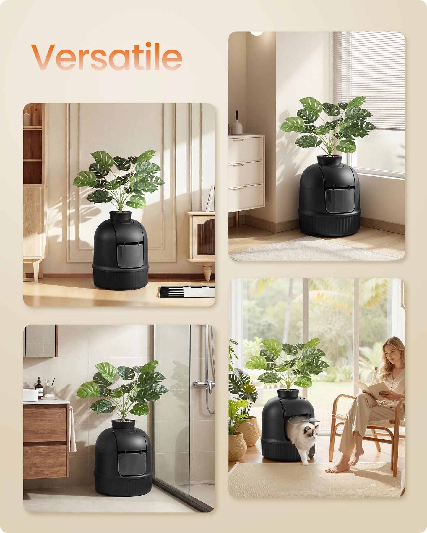 Feandrea Plant Cat Litter Box Enclosure with. Chosen for real quality, fits naturally into modern