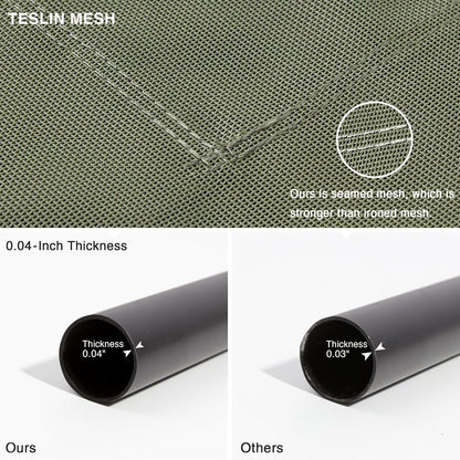 Love's cabin Elevated Cooling Dog Bed for Large Dogs, Portable Indoor & Outdoor Raised Pet Dog Cat Cot, Durable Summer Frame with Breathable Mesh, Olive Green, 48 inches