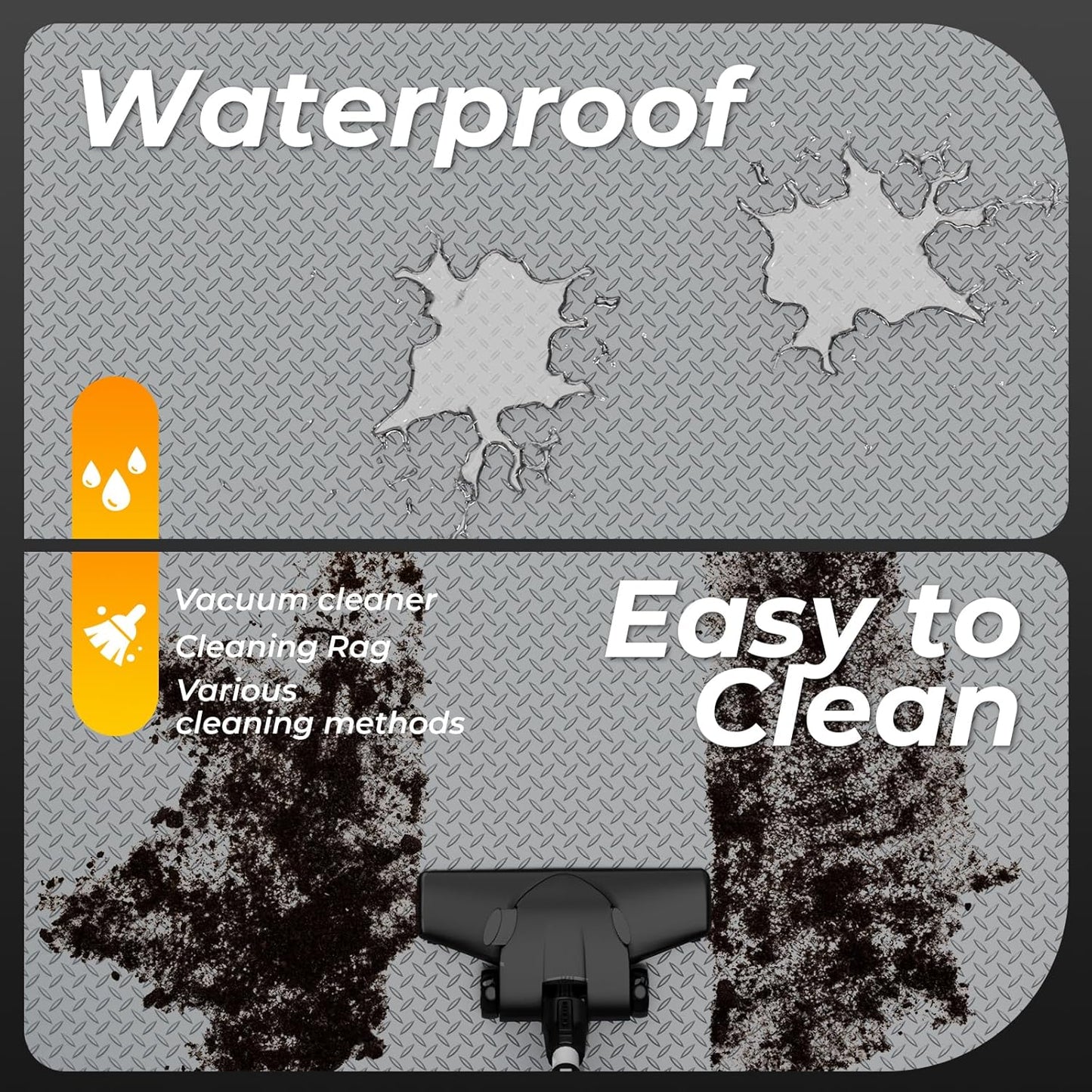 7.8 x 18 FT Garage Floor Mats for Under Car, 2.8mm Thickened Rubber Garage Flooring Roll, M Size 140.4 SQFT Garage Car Mat for Mid-Size SUVs, Sports Car, Light Grey