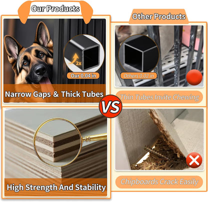 Heavy Duty Dog Crate Furniture, Dog Kennel Indoor, Anti-Chew Anti-Escape End Side Table Wooden Dog Crate for Small Dog（Fir Green）