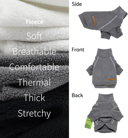 Fitwarm 3 Pack Classic Fleece Dog Sweater, Dog Winter Clothes for Small Dogs Boy Girl, Pet Pullover Jumper, Cat Apparel, Black, Grey, White, Large