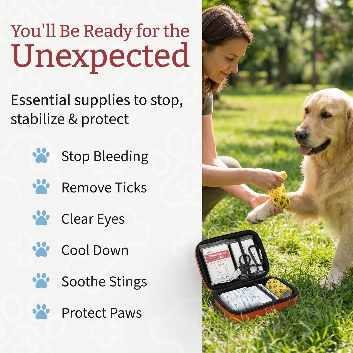 Dr Brahmsy’s Pet First Aid Kit for Dogs and Cats. Chosen for real quality, fits naturally into