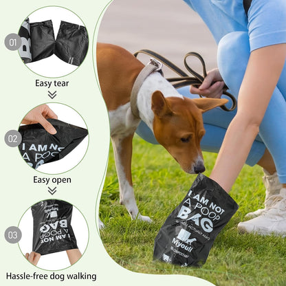 Certified Compostable Poop Bags for Dogs, 240 Poop Bags (16 Rolls),Landfill Friendly, Leak Proof Unscented Easy Open Poop Waste Bag（Black）