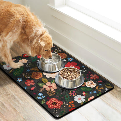 Dog Food Mats for Floors, Absorbent Dog Bowl Mat for Food and Water Dispenser Mat, Quick Dry Cat Food Mat Pet Supplies
