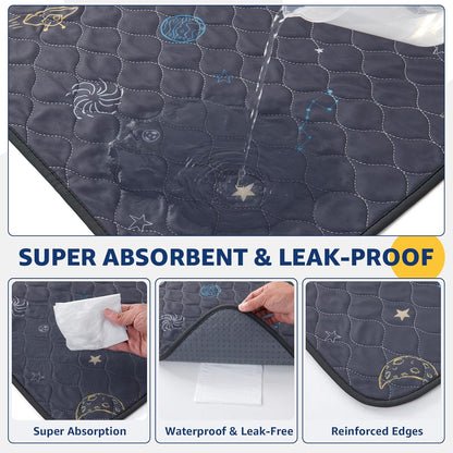 LOOBANI Washable Pee Pads for Dogs: Large Dog Pee Pad Reusable 65" x 48", Absorbent Pet Whelping Pads, Waterproof and Non-Slip Dog Training Mats for Crate, Playpen, Floor, Sofa, Cage, Grey