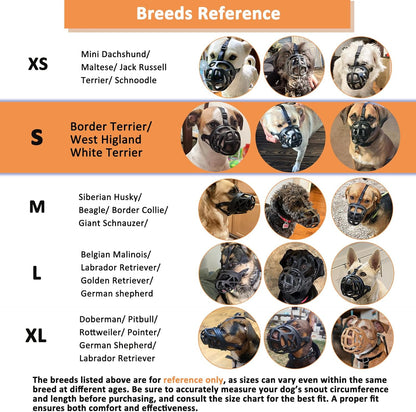 BARKLESS Dog Muzzle, Basket Muzzle for Biting, Chewing and Scavenging, Humane Cage Mouth Cover, Perfect for Grooming and Training Small Aggressive Reactive Dogs (S, Black)