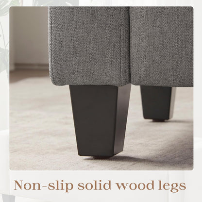 Ottoman with Storage, 48.8" Fabric Storage Ottoman Bench with Hinge, Bedroom Bench, Upholstered Benches with Seating for Living Room, Entryway (Grey)