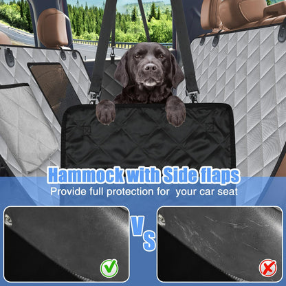 Kytely Dog Car Seat Cover XL, Heavy Duty Dog Seat Cover for Back Seat, 100% Waterproof Nonslip Hammock for Car with Side Flap, Scratch Proof Pet Back Seat Covers