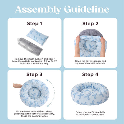 LE SURE Donut Small Dog Bed - Round Cat Beds for Indoor Cats Anti-Anxiety Calming Pet Beds, Washable Cute Modern Beds with Teddy Sherpa Plush & Anti Slip Bottom, 23 Inch, Ice Melt