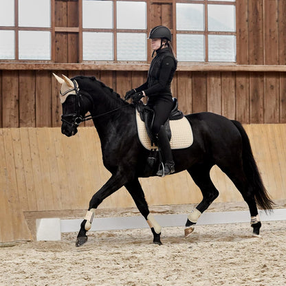 HORZE Adepto Quilted Quick-Dry Dressage Saddle Pad for Horses with Two-Tone Trim