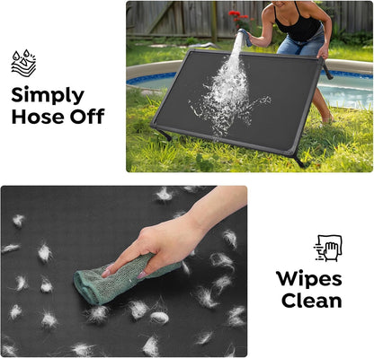 Veehoo Chew Proof Dog Bed - Large Dogs' Non-Chewable, Anti-Scratch Training Platform Hammock, Cooling Off-Ground Cots, CWC2420ACP
