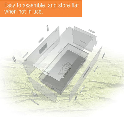 Zilla Micro Habitat Terrarium, Terrestrial, with Locking Latch, for Isopods, Spiders, Insects, Large