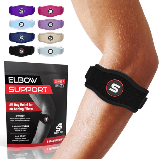 Sleeve Stars Tennis Elbow Brace for Women - Adjustable Tennis Elbow Strap, Golfers Elbow Brace for