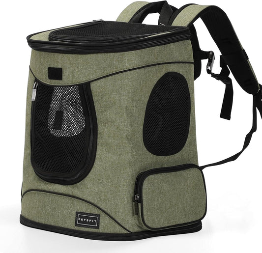 Petsfit Pet Backpack Carrier with Upgrade Waist Cushion Design to Better Fit The Waist, Suitable