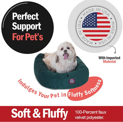 Majestic Pet Villa 24 Inch Shredded Memory Foam Dog Bed for Small Sized Dogs 24x19x7 Inch–Orthopedic Dog Bed - Durable Pet Bed - Washable Small Pet Bed with Head Support-Marine