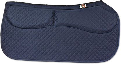 ECP Equine Comfort Products Thermoregulating Western Saddle Pad, Machine Washable Contoured Fit, Water Absorbing, Therapeutic, Shock Absorbing with Adjustable Memory Foam Shims