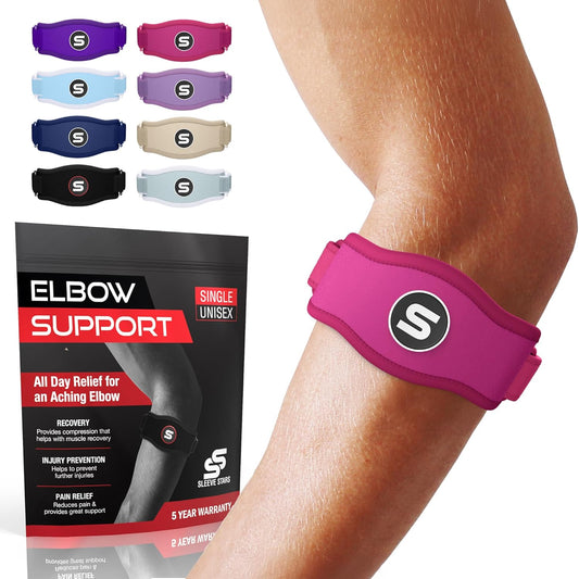 Sleeve Stars Tennis Elbow Brace for Women - Adjustable Tennis Elbow Strap, Golfers Elbow Brace for