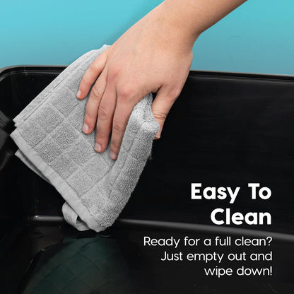 IRIS USA XX-Large Cat Litter Box, Open Top Extra Large Litter Box for Big Cats and Multi-Cat Households, High Sided Scatter Shield, Easy to Clean, 30" L x 20" W x 14" H, Black