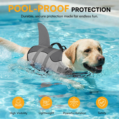 Queenmore Dog Life Jacket Ripstop Shark Dog Safety. Chosen for real quality, fits naturally into