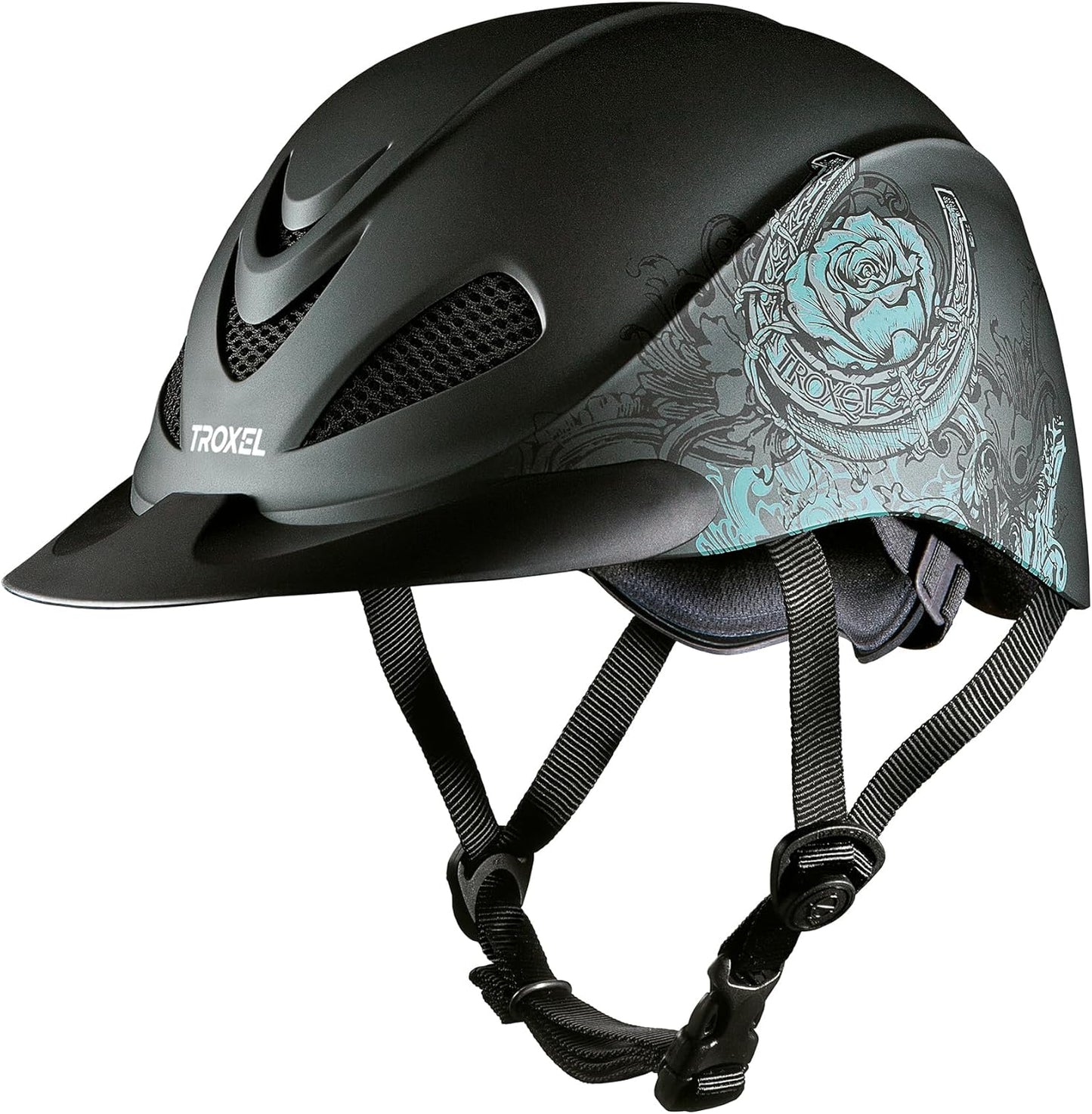 Troxel Rebel Turquoise Rose Helmet
