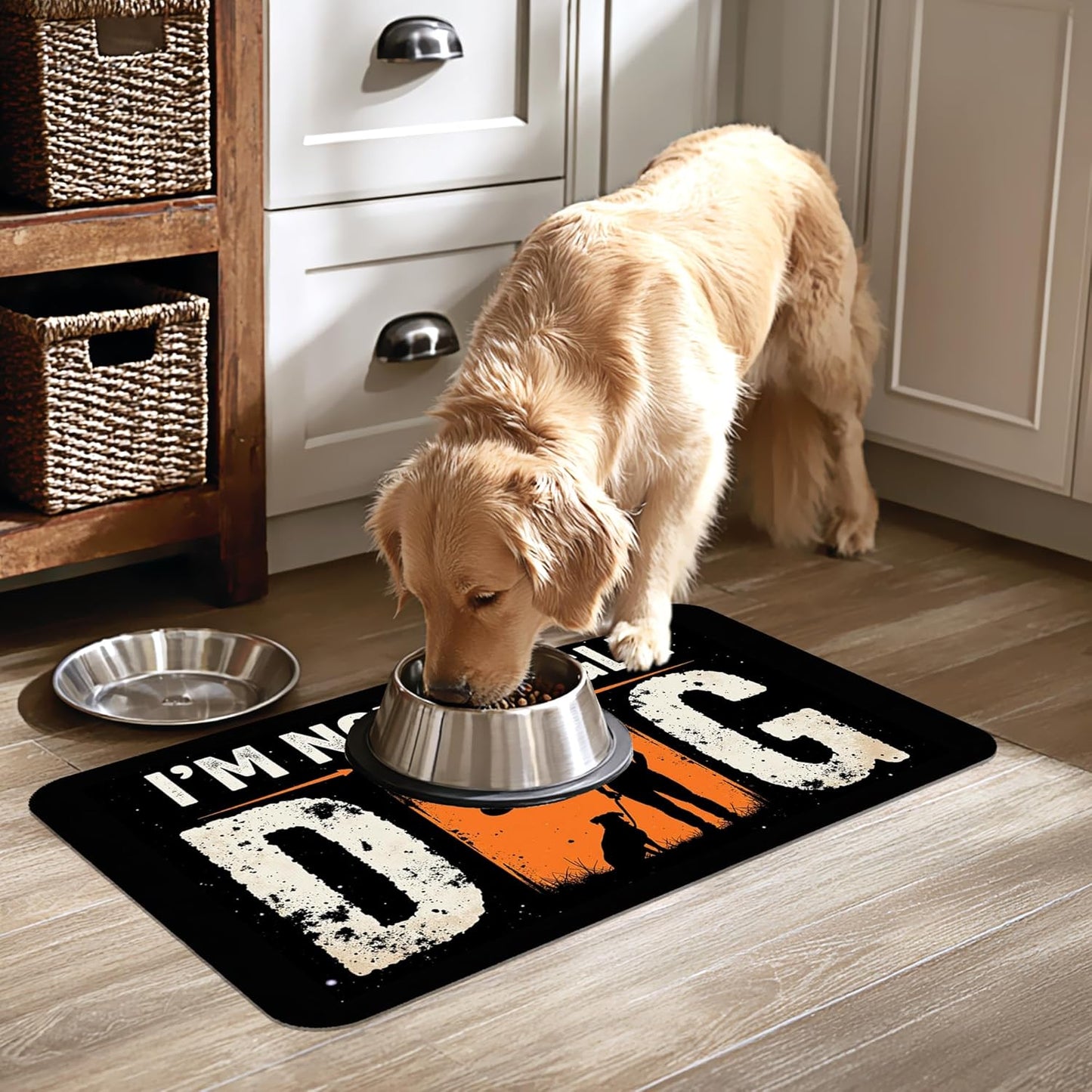 Not Single Dog Pet Cat Dog Food Mat-Absorbent Quick Dry Feeding Placemat for Water and Food, No Stains Rubber Base Mat for Indoor Use, Pet Accessories 16"x24"