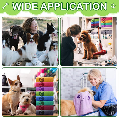 Chumia 8 Pcs Dog Towels for Drying Dogs Cats Pet Towels Bulk Puppy Microfiber Quick Drying Paw Bath Bathing Supplies Absorbent for Medium Pets(Colorful,18 x 28 Inch)